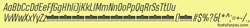 HeadingProBookItalicTrial Font – Black Fonts on Yellow Background
