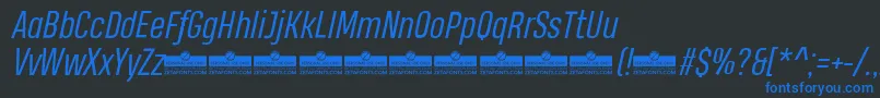 HeadingProBookItalicTrial Font – Blue Fonts on Black Background