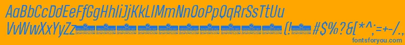 HeadingProBookItalicTrial Font – Blue Fonts on Orange Background