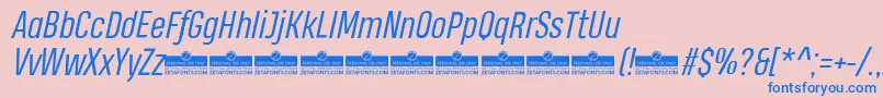 HeadingProBookItalicTrial Font – Blue Fonts on Pink Background
