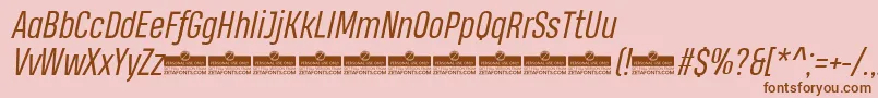 HeadingProBookItalicTrial Font – Brown Fonts on Pink Background