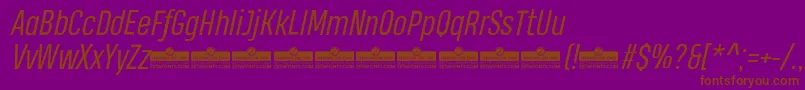 HeadingProBookItalicTrial Font – Brown Fonts on Purple Background