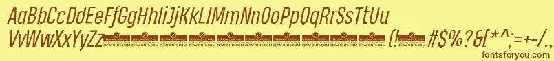 HeadingProBookItalicTrial Font – Brown Fonts on Yellow Background