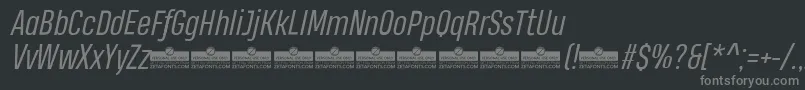 HeadingProBookItalicTrial Font – Gray Fonts on Black Background