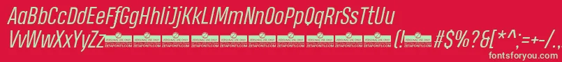 HeadingProBookItalicTrial Font – Green Fonts on Red Background