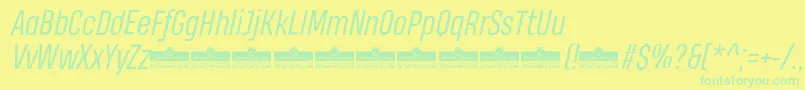 HeadingProBookItalicTrial Font – Green Fonts on Yellow Background