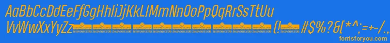 HeadingProBookItalicTrial Font – Orange Fonts on Blue Background