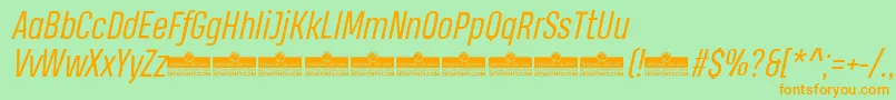 HeadingProBookItalicTrial Font – Orange Fonts on Green Background