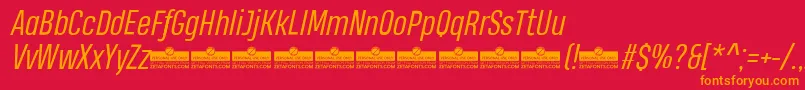 HeadingProBookItalicTrial Font – Orange Fonts on Red Background