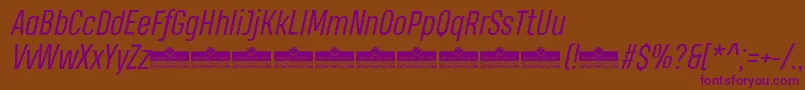 HeadingProBookItalicTrial Font – Purple Fonts on Brown Background