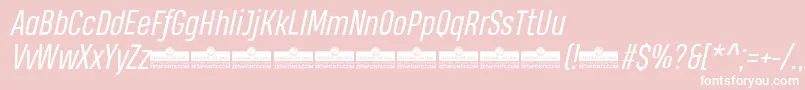 フォントHeadingProBookItalicTrial – ピンクの背景に白い文字