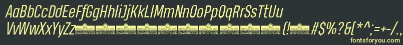 HeadingProBookItalicTrial Font – Yellow Fonts on Black Background
