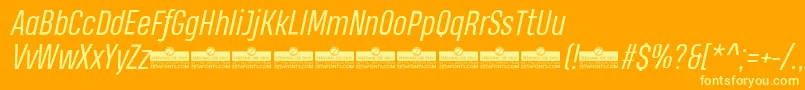 Police HeadingProBookItalicTrial – polices jaunes sur fond orange