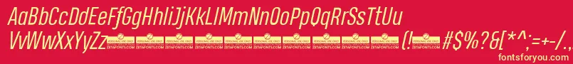 HeadingProBookItalicTrial Font – Yellow Fonts on Red Background