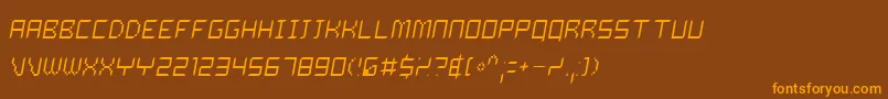 Weitere Informationen zur Dalilo-Schriftart Dalilo-Schriftart – Orangefarbene Schriften auf braunem Hintergrund