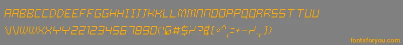 フォントDalilo – オレンジの文字は灰色の背景にあります。
