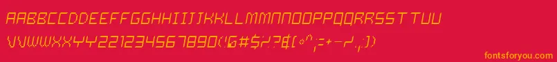 フォントDalilo – 赤い背景にオレンジの文字