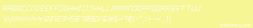 Dalilo-Schriftart – Weiße Schriften auf gelbem Hintergrund