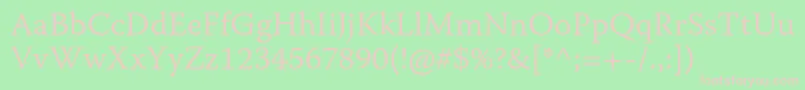 WarnockproLightcapt Font – Pink Fonts on Green Background