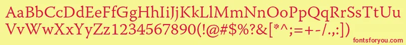 WarnockproLightcapt Font – Red Fonts on Yellow Background
