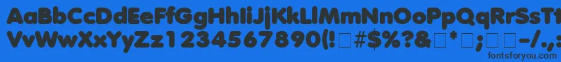 DebussyMedium Font – Black Fonts on Blue Background