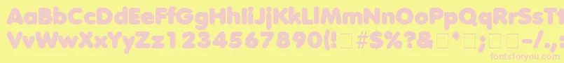 DebussyMedium Font – Pink Fonts on Yellow Background