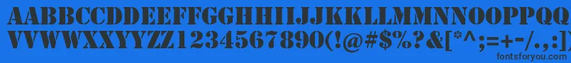 Stencilstd Font – Black Fonts on Blue Background