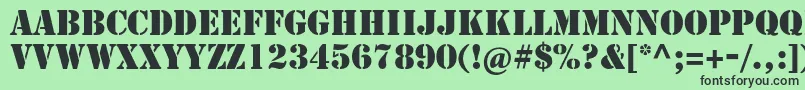 Stencilstd Font – Black Fonts on Green Background