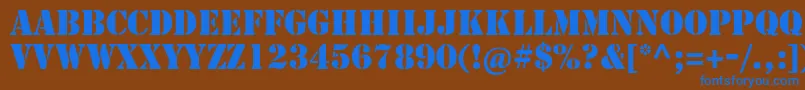 Stencilstd Font – Blue Fonts on Brown Background