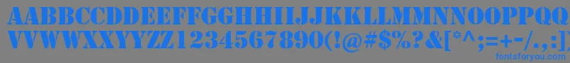 Stencilstd Font – Blue Fonts on Gray Background