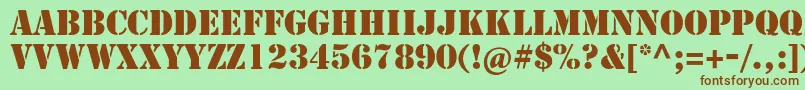 Stencilstd Font – Brown Fonts on Green Background