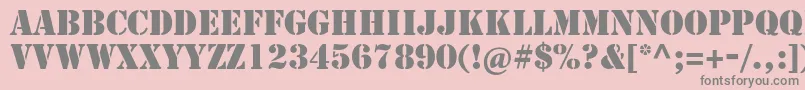 Stencilstd Font – Gray Fonts on Pink Background