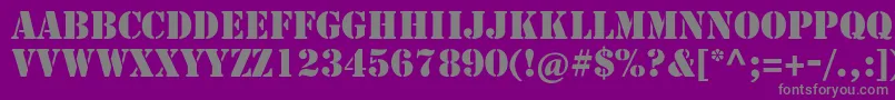 Stencilstd Font – Gray Fonts on Purple Background