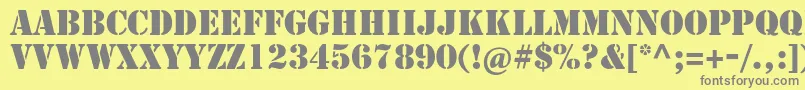 Stencilstd Font – Gray Fonts on Yellow Background