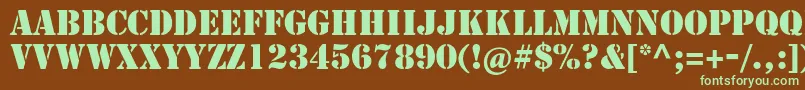 Stencilstd Font – Green Fonts on Brown Background