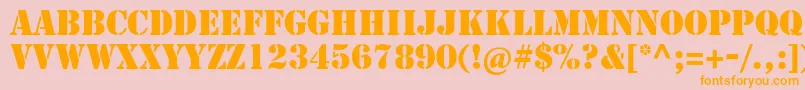 Stencilstd Font – Orange Fonts on Pink Background