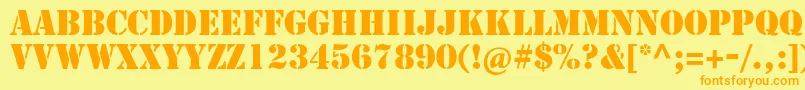 Stencilstd Font – Orange Fonts on Yellow Background