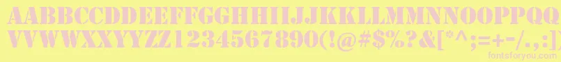 Stencilstd Font – Pink Fonts on Yellow Background