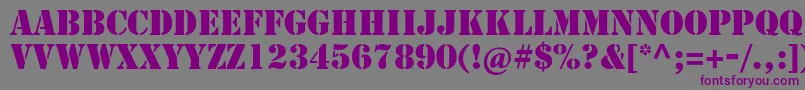 Stencilstd Font – Purple Fonts on Gray Background