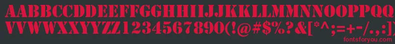 Stencilstd Font – Red Fonts on Black Background