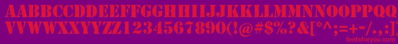 Stencilstd Font – Red Fonts on Purple Background