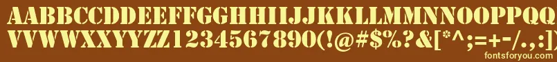 Stencilstd Font – Yellow Fonts on Brown Background