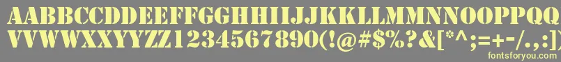 Stencilstd Font – Yellow Fonts on Gray Background