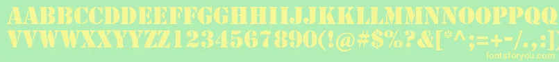 Stencilstd Font – Yellow Fonts on Green Background