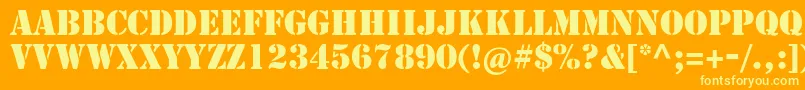 Stencilstd Font – Yellow Fonts on Orange Background