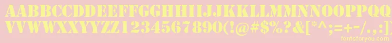 Stencilstd Font – Yellow Fonts on Pink Background