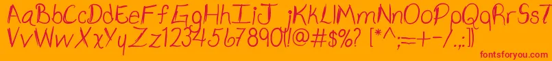 Aszami Font – Red Fonts on Orange Background