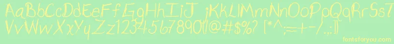 Aszami Font – Yellow Fonts on Green Background