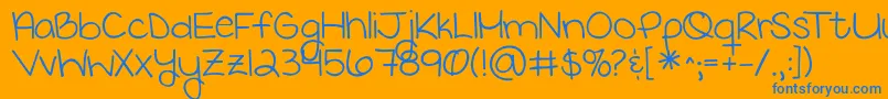 Шрифт Kgkeepyourheadup – синие шрифты на оранжевом фоне
