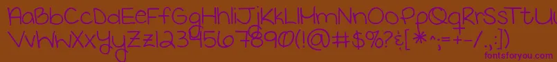 Kgkeepyourheadup Font – Purple Fonts on Brown Background